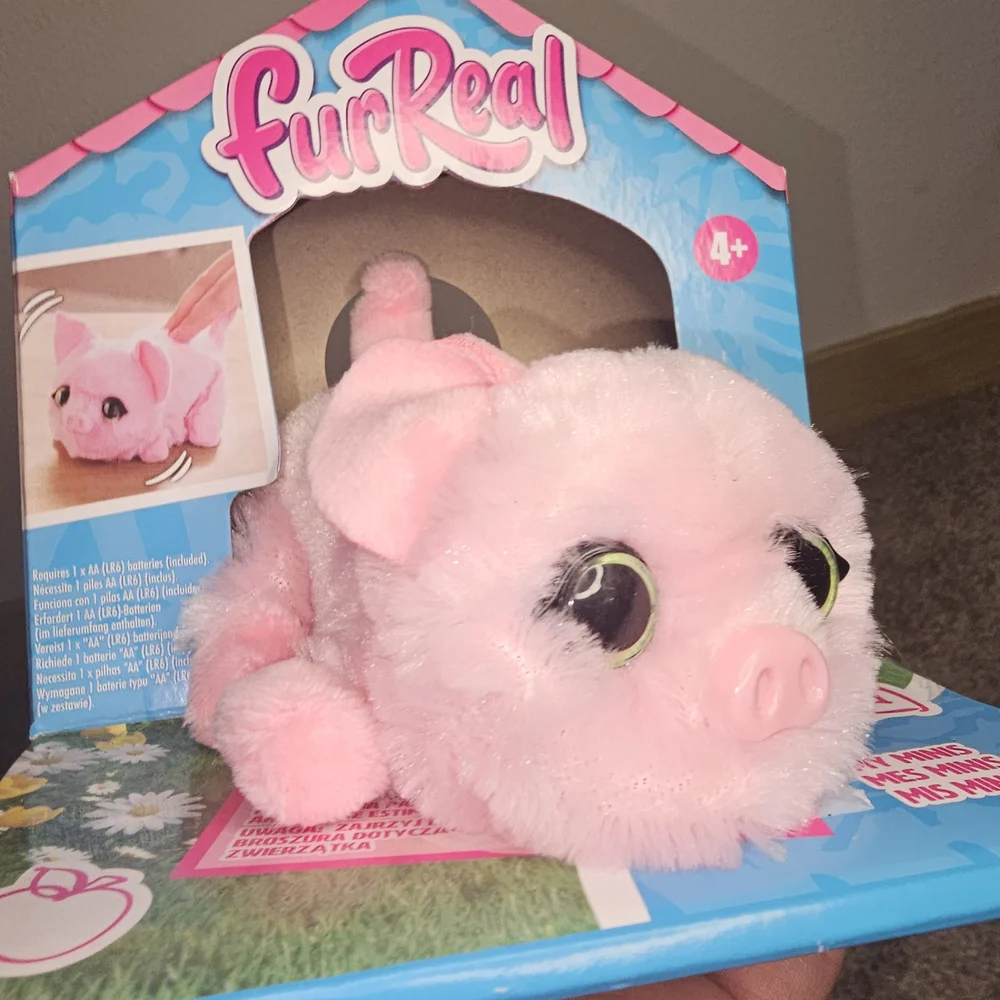 Fluffy Pink Pig Toy for Small Pets